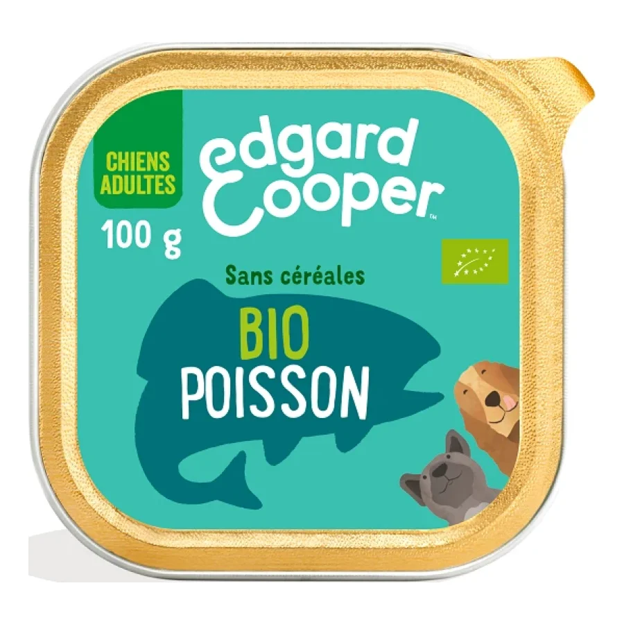 Edgard & Cooper BIO Barquette Chien Adulte Poisson 17x100 g