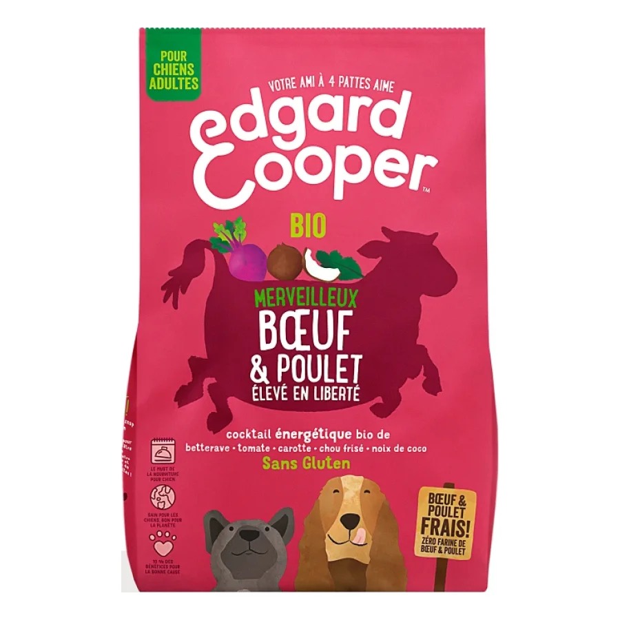 Edgard & Cooper BIO Croquettes Chien Adulte Poulet au bœuf 7 kg