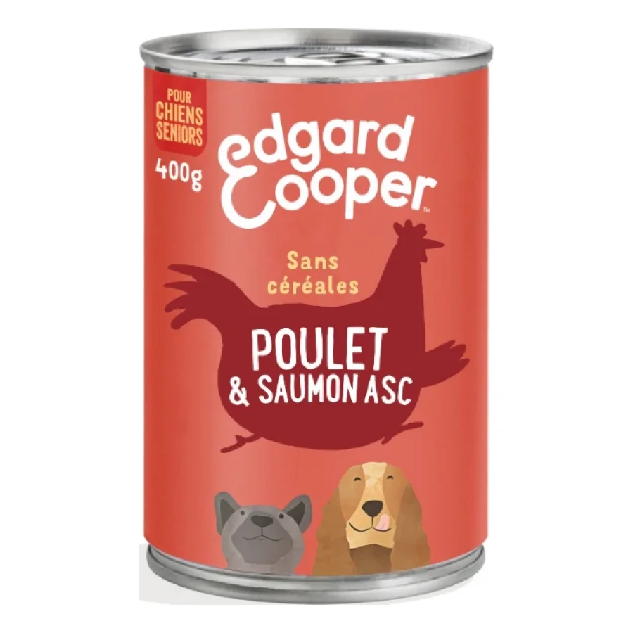 Edgard & Cooper Boîte Appétissants Poulet & Saumon Chien Senior 6 x 400 g