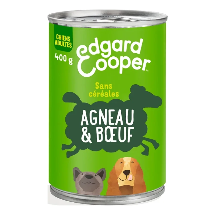 Edgard & Cooper Boîte Chien Adulte Bœuf et agneau 6x400 g
