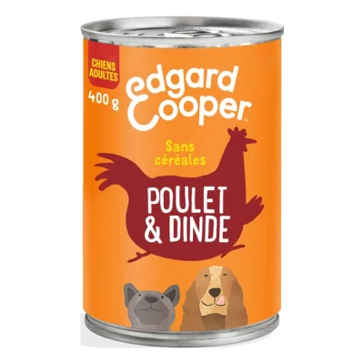 Edgard & Cooper Boîte Chien Adulte Dinde & Poulet 6x400 g