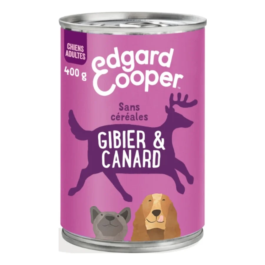 Edgard & Cooper Boîte Chien Adulte gibier et canard 6x400 g