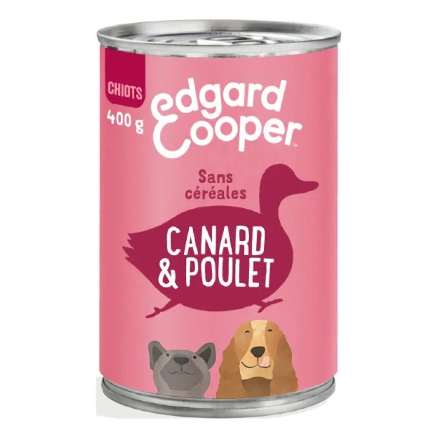Edgard & Cooper Boîte Fabuleux Canard & Poulet Chien Junior 6 x 400 g