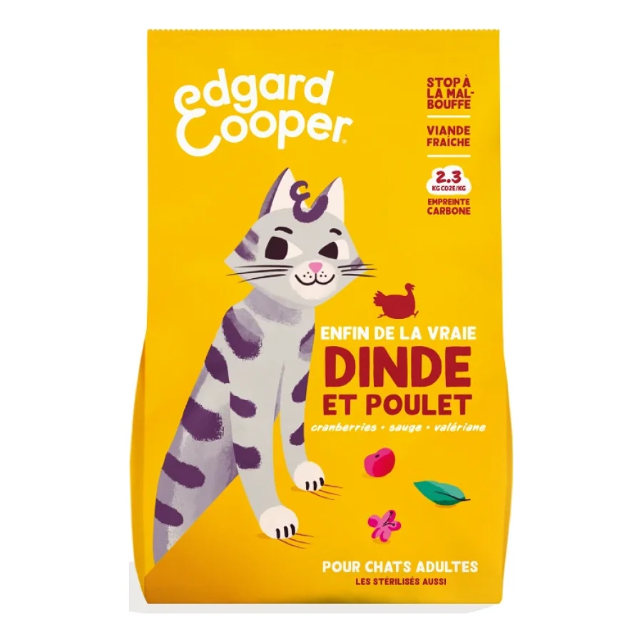 Edgard & Cooper Croquettes Chat Adulte Dinde 2 kg