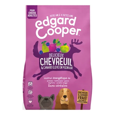 Edgard & Cooper Croquettes Chien Adulte Chevreuil et Canard 2x12 kg