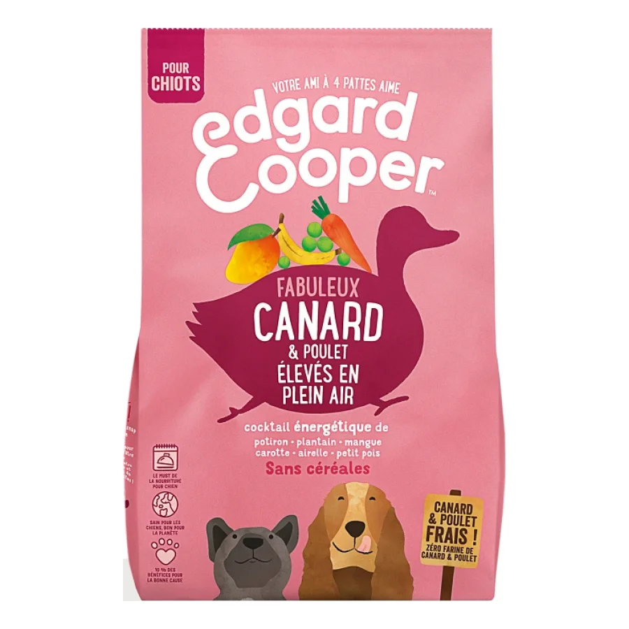 Edgard & Cooper Croquettes Chien Junior Poulet et canard 2x2,5 kg