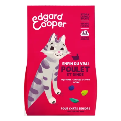 Edgard & Cooper Croquettes Poulet & Dinde Chat Senior 2 kg