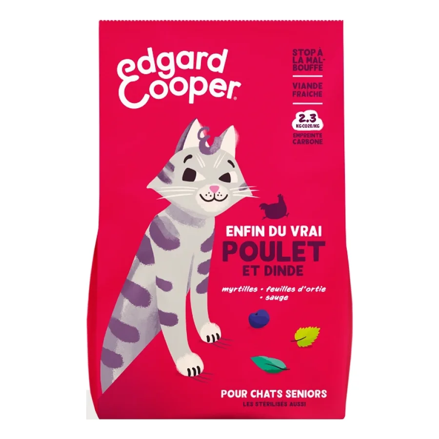 Edgard & Cooper Croquettes Poulet & Dinde Chat Senior 2 kg