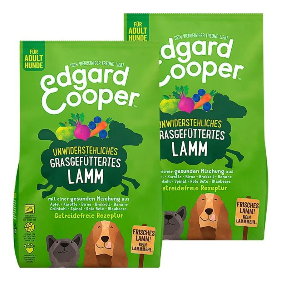 Edgard & Cooper Croquettes pour chien, Adulte, Agneau 2x12 kg