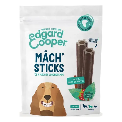 Edgard & Cooper Dental Mâch Sticks Fraise & Menthe Moyen Chien x 56 pcs