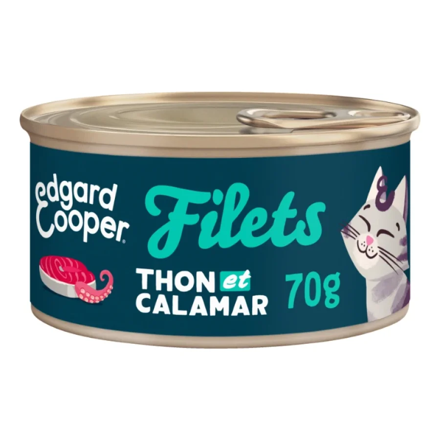 Edgard & Cooper Filets de Thon Frais Chat 70g Thon aux calamars 24x70 g