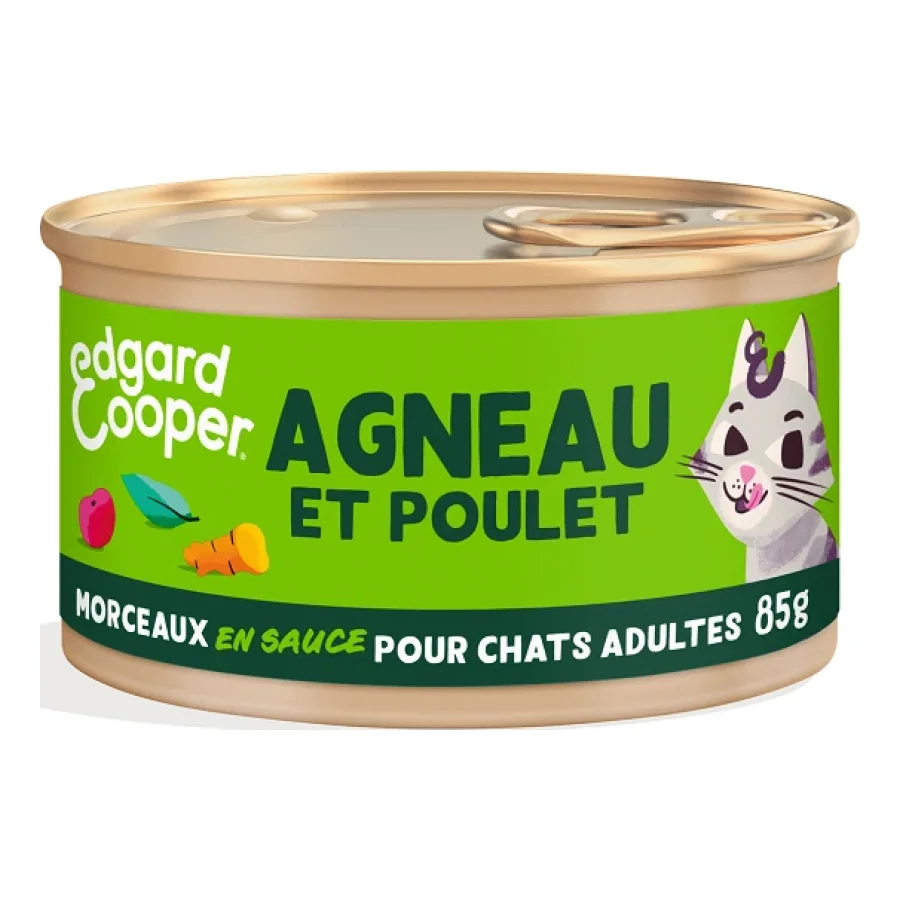 Edgard & Cooper Morceaux en Sauce Chat Adulte Agneau 18x85 g
