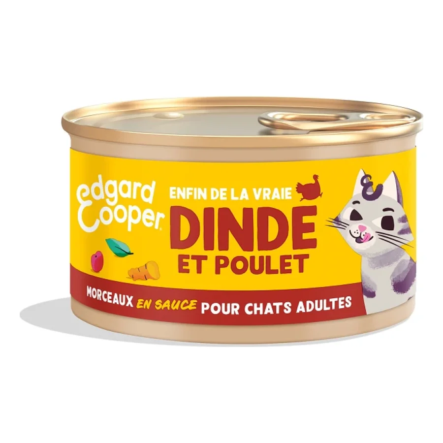 Edgard & Cooper Morceaux en Sauce Chat Adulte Dinde 36x85 g