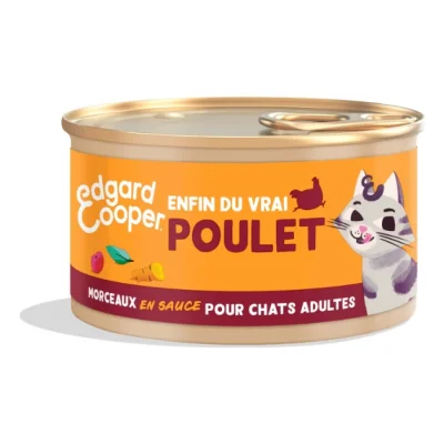 Edgard & Cooper Morceaux en Sauce Chat Adulte Poulet 18x85 g