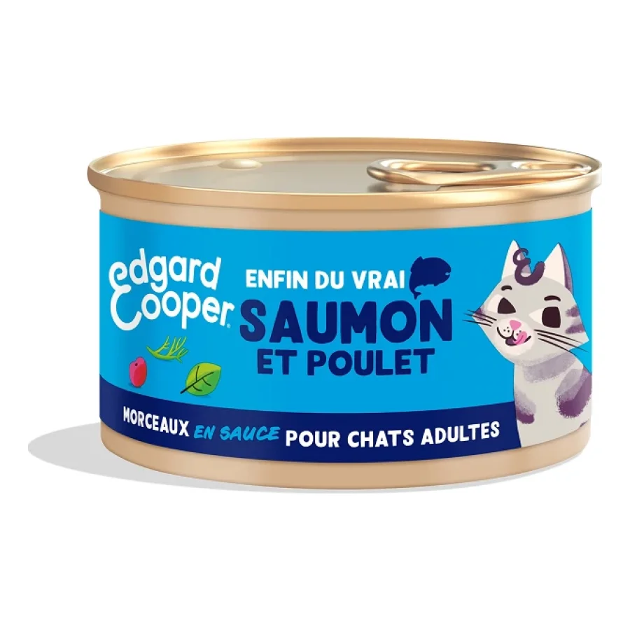 Edgard & Cooper Morceaux en Sauce Chat Adulte Saumon 18x85 g