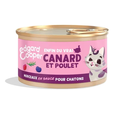 Edgard & Cooper Morceaux en Sauce Chat Junior Poulet et canard 18x85 g