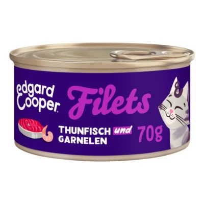 Edgard & Cooper Nourriture humide Chat Adulte Filets Thon et crevettes 24x70 g