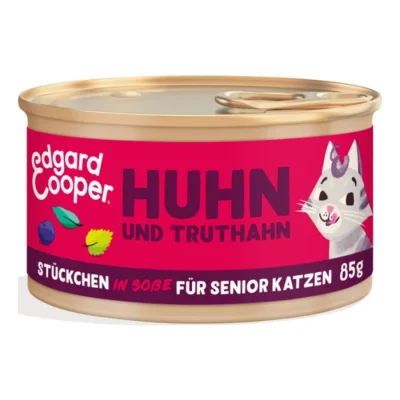 Edgard & Cooper Nourriture humide chat senior morceaux en sauce Dinde et poulet 18x85 g