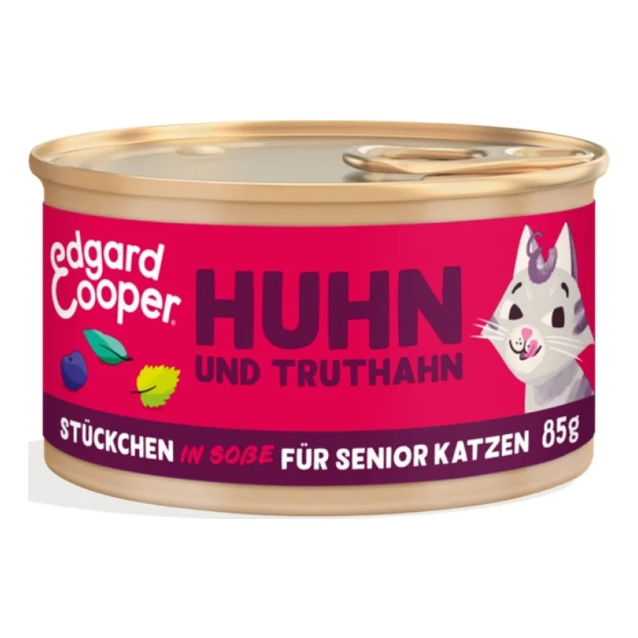 Edgard & Cooper Nourriture humide chat senior morceaux en sauce Dinde et poulet 18x85 g