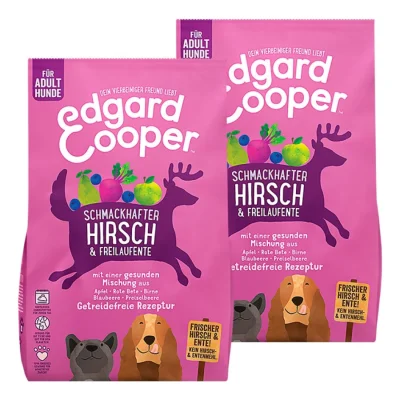 Edgard & Cooper Savoureux Cerf et canard élevé en plein air Adulte 2x12 kg