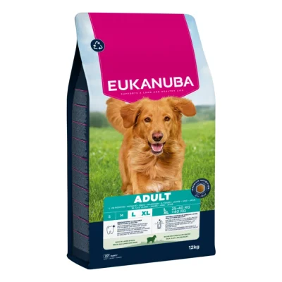 EUKANUBA croquettes pour chien, adulte, grande taille, Agneau 12 kg