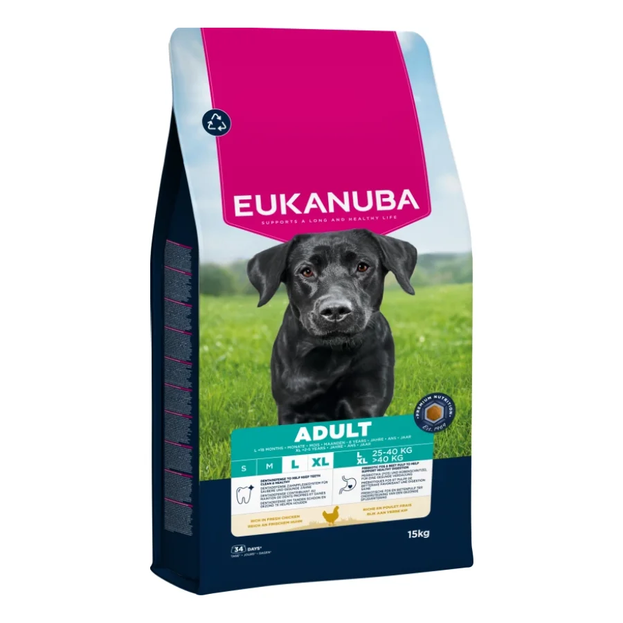 EUKANUBA croquettes pour chien, adulte, grande taille, Poulet 15 kg