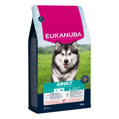 EUKANUBA croquettes pour chien, adulte, grande taille, Saumon 12 kg