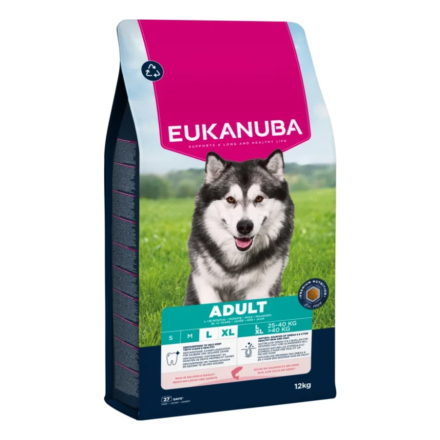 EUKANUBA croquettes pour chien, adulte, grande taille, Saumon 12 kg