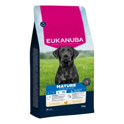 EUKANUBA croquettes pour chien, Mature, grande taille, poulet 15kg