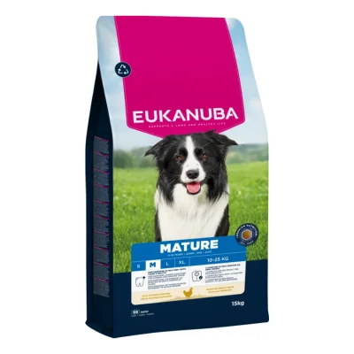 EUKANUBA croquettes pour chien, Mature, taille moyenne, poulet 15 kg