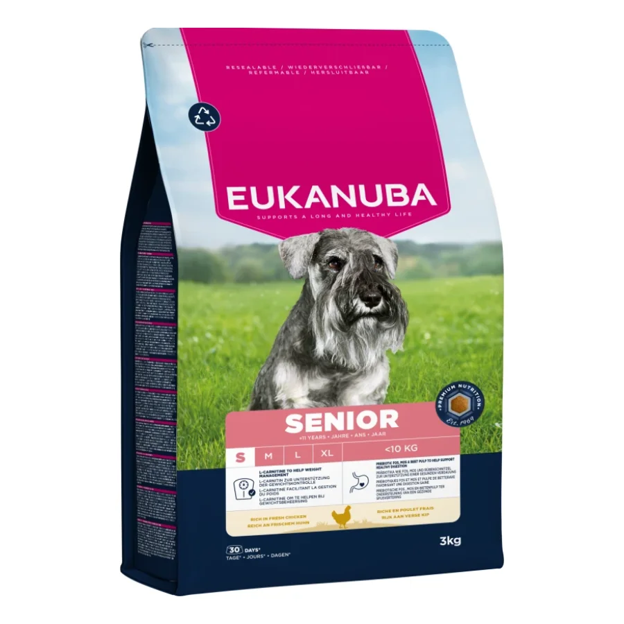 EUKANUBA croquettes pour chien, senior, petit, poulet 3kg