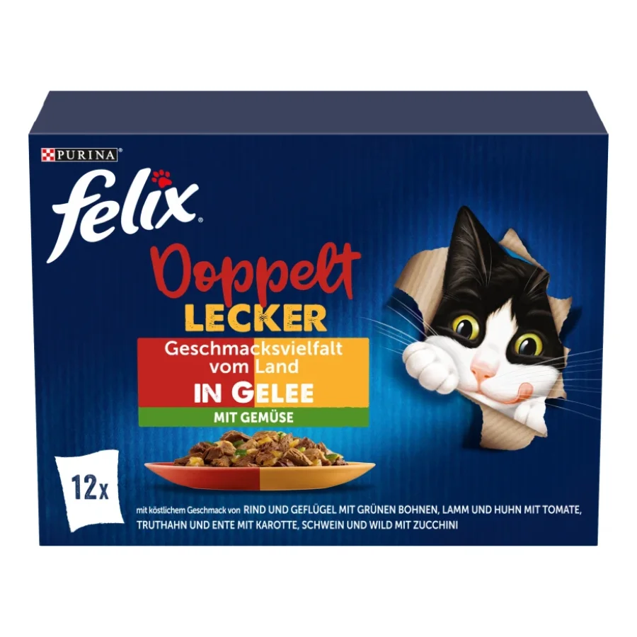 Felix Doppelt Lecker 12 x 85 g Variété de saveurs aux légumes