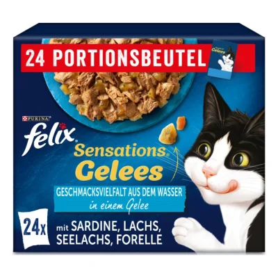 Felix Sensations Gelées 24 x 85 g Variété de saveurs aquatiques