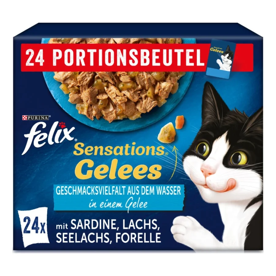 Felix Sensations Gelées 24 x 85 g Variété de saveurs aquatiques
