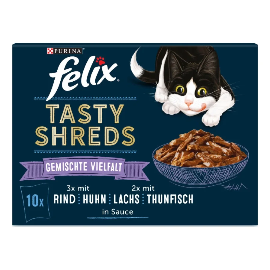 Felix Tasty Shreds Variété mélangée 80x80g