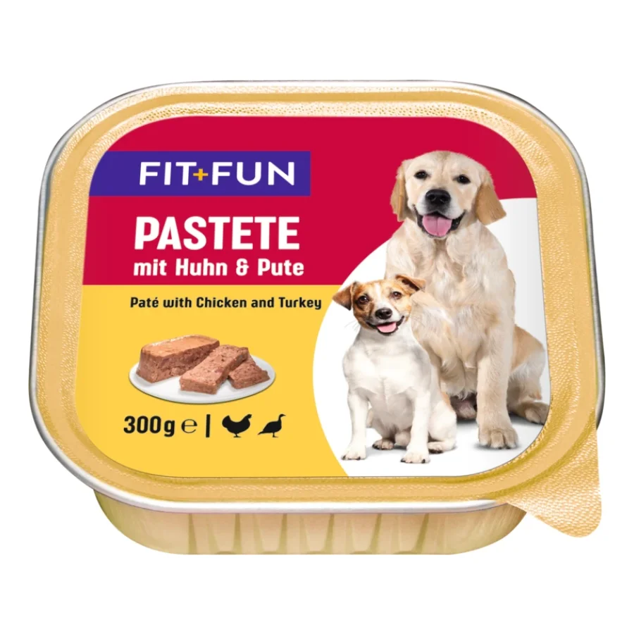 FIT+FUN Boîtes de Patée Chien Adulte à la dinde et au poulet 36x300 g