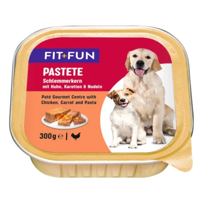 FIT+FUN Boîtes de Patée Chien Adulte avec du poulet et des carottes 18x300 g