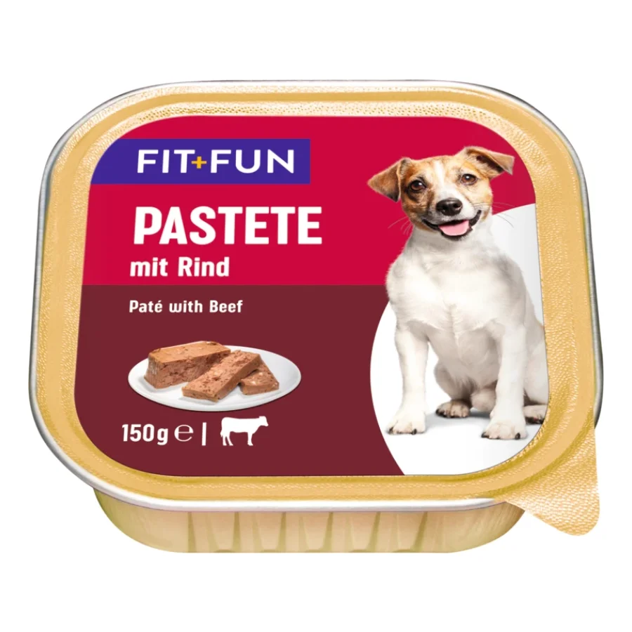 FIT+FUN Boîtes de Patée Chien Adulte Bœuf 12x150 g