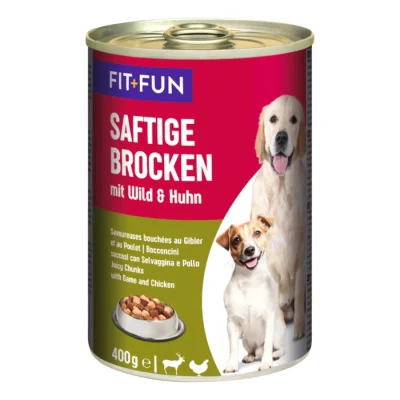 FIT+FUN Morceaux juteux Gibie et poulet 6x400 g