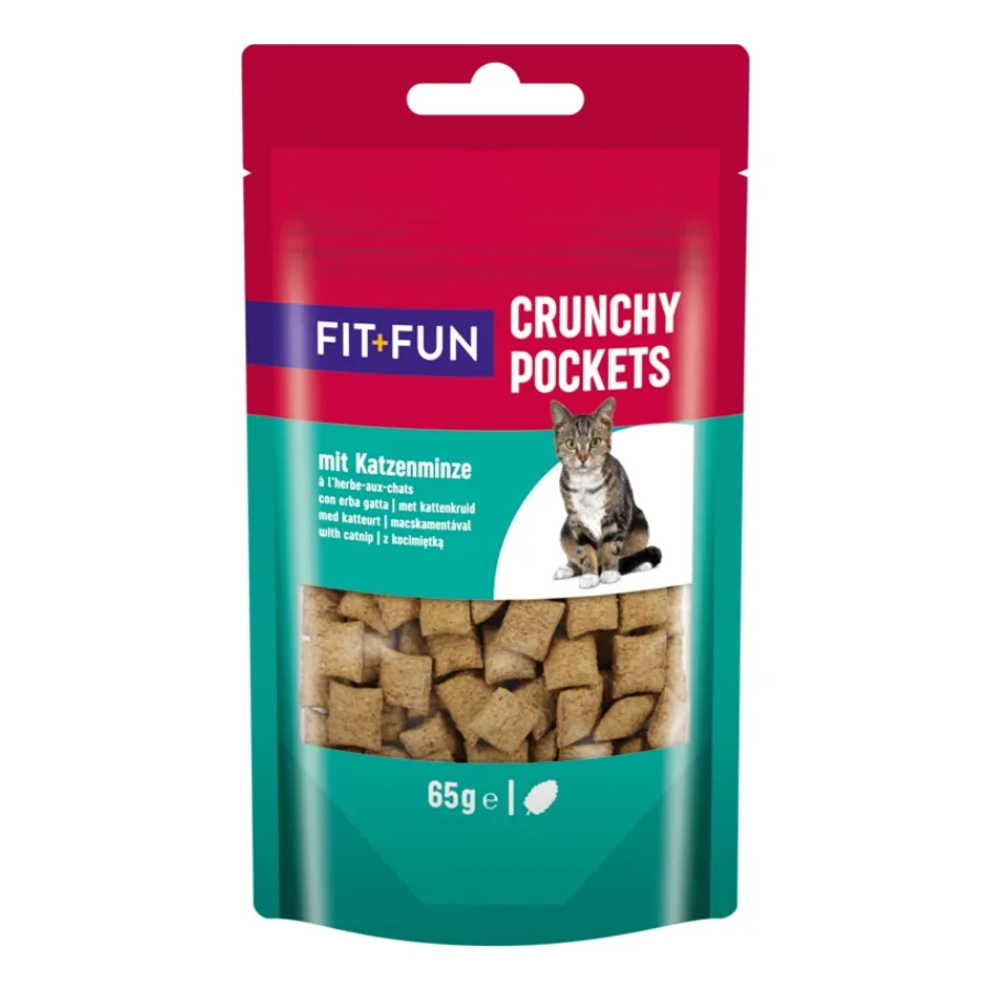 FIT+FUN Poches Croquantes Herbe aux chats 7x65 g