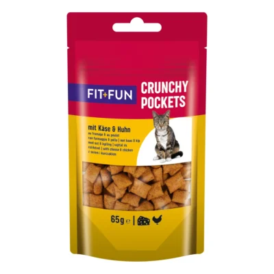 FIT+FUN Poches Croquantes Poulet et fromage 7x65 g