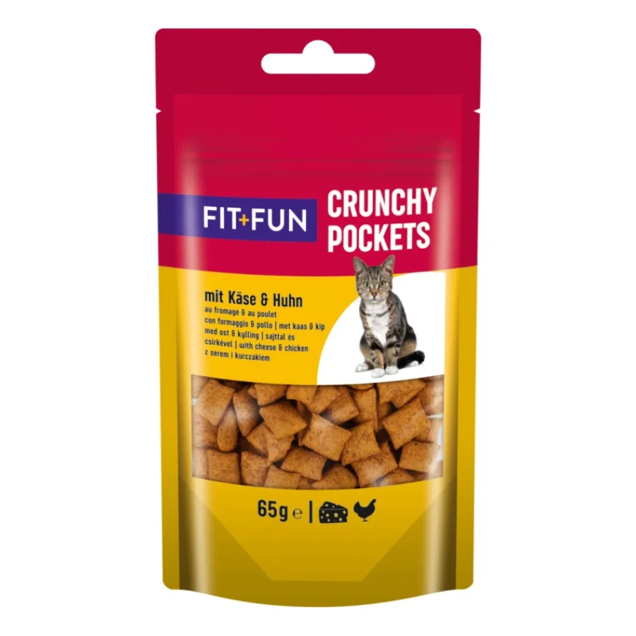 FIT+FUN Poches Croquantes Poulet et fromage 7x65 g
