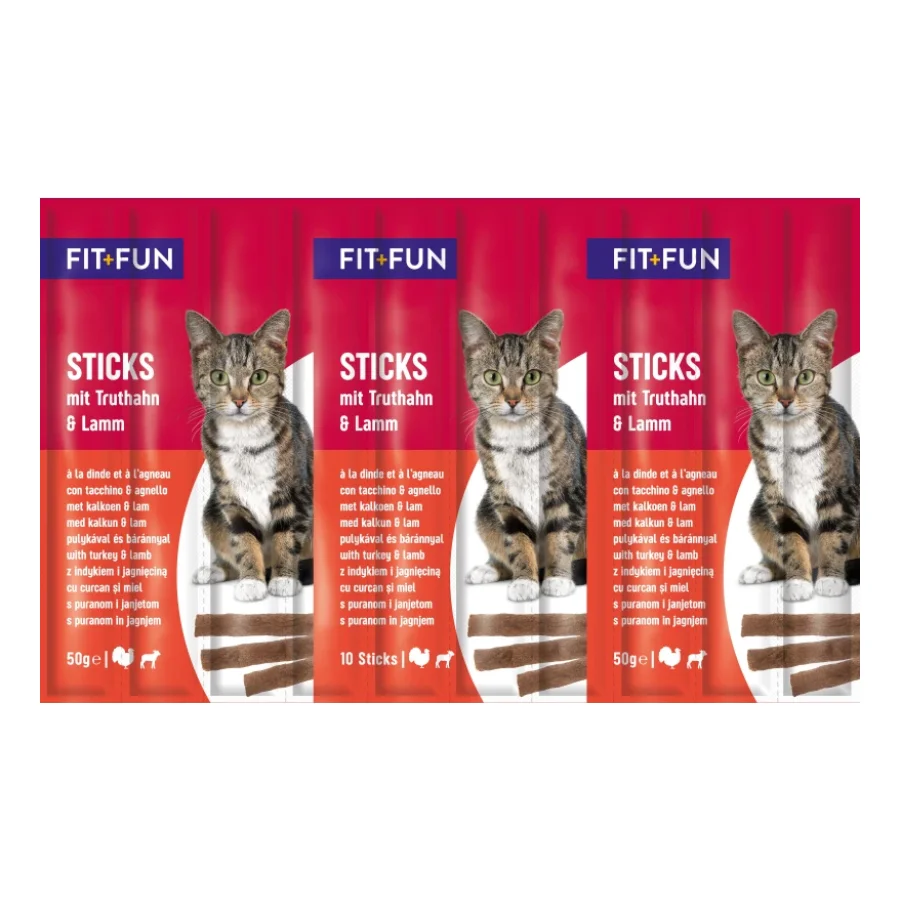 FIT+FUN Sticks 25 x 10 pièces Dinde et agneau