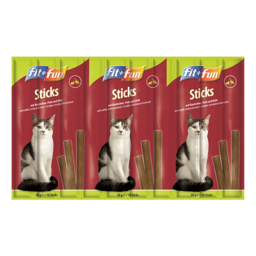 FIT+FUN Sticks 25 x 10 pièces Dinde, lapin et levure