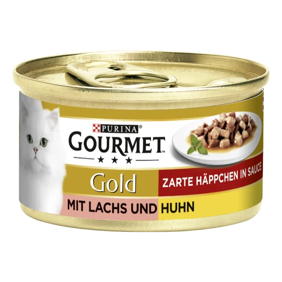 GOURMET Gold morceaux délicats 12 x 85 g Saumon et poulet 12x85 g