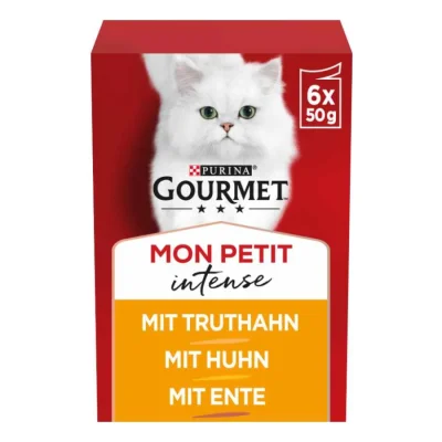 GOURMET Mon Petit Intense 8 x 6 x 50 g au canard, au poulet, à la dinde 48x50 g