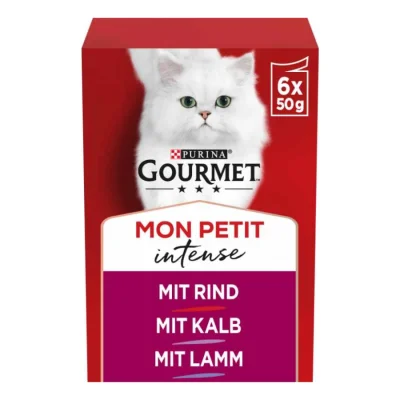 GOURMET Mon Petit Intense 8 x 6 x 50 g avec bœuf, veau, agneau 48x50 g