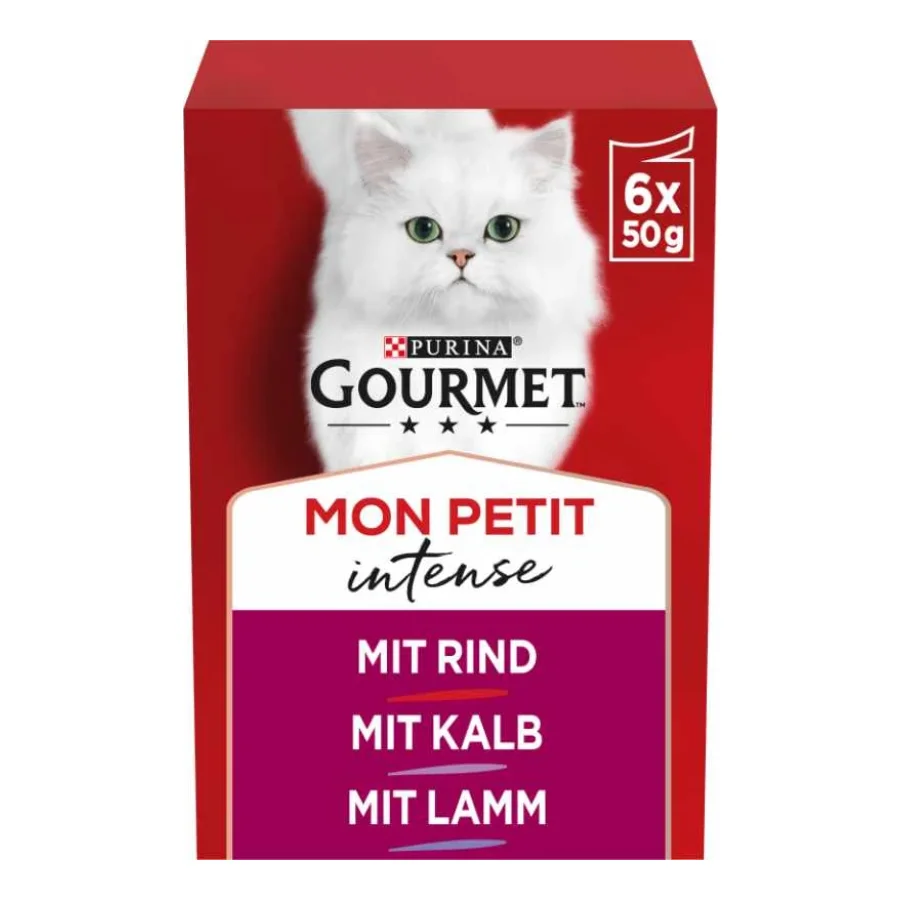 GOURMET Mon Petit Intense 8 x 6 x 50 g avec bœuf, veau, agneau 48x50 g