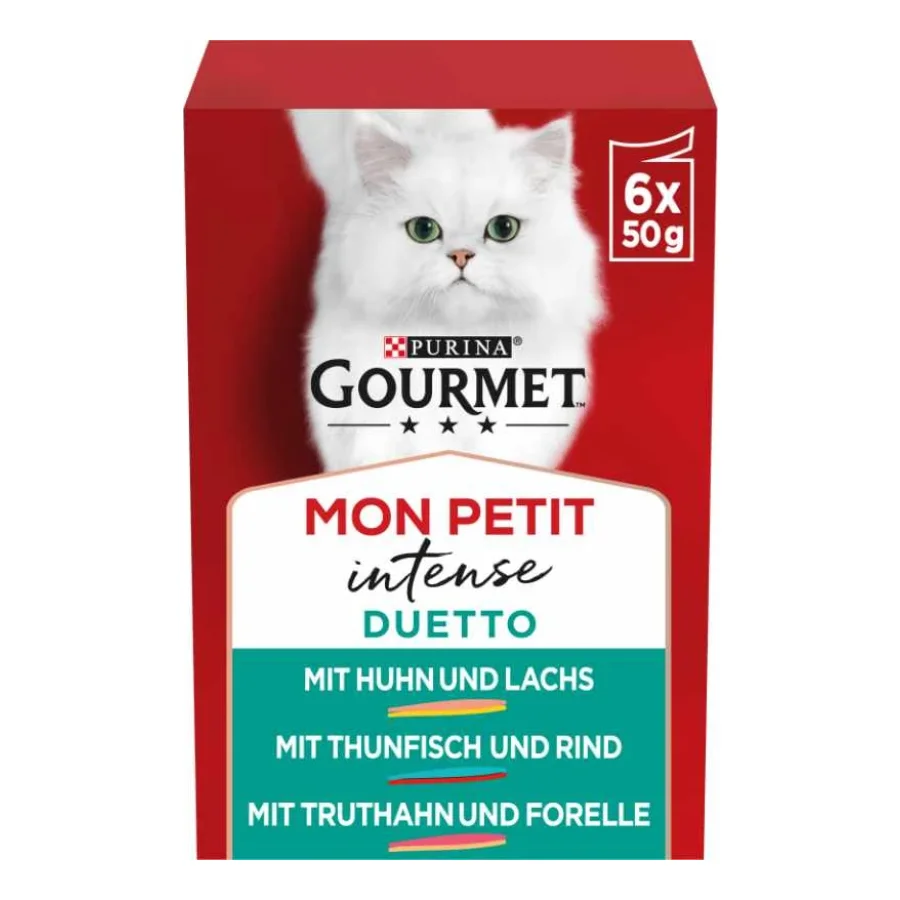 GOURMET Mon Petit Intense 8 x 6 x 50 g Duetti avec viande et poisson 48x50 g