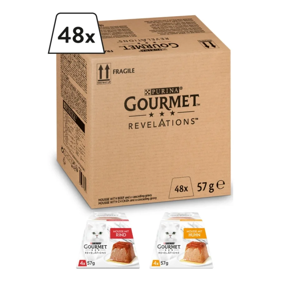 GOURMET Mousse Revelations en sauce 48x57 g Poulet et bœuf